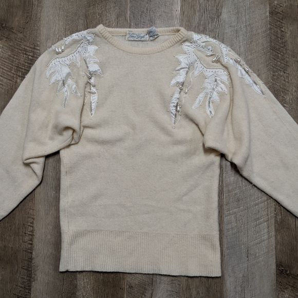 Laura Gayle Vintage Inspired Lambs Wool Angora Rabbit fur Blend Sweater - Picture 2 of 13